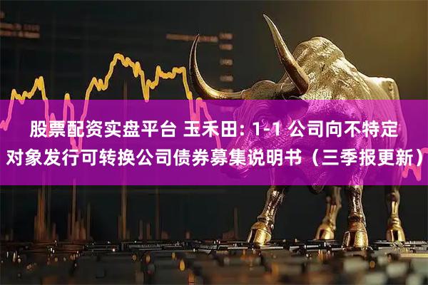 股票配资实盘平台 玉禾田: 1-1 公司向不特定对象发行可转换公司债券募集说明书(三季报更新)